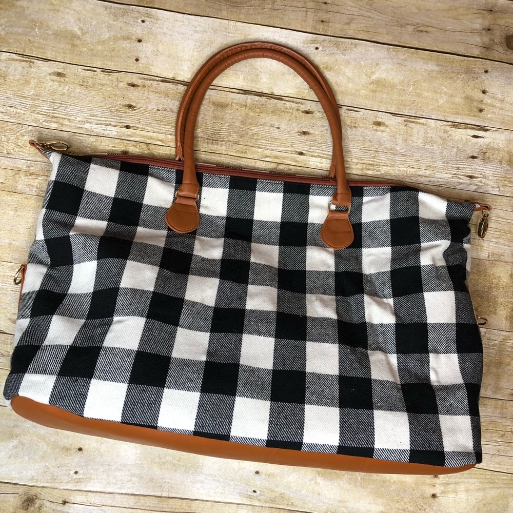 Plaid Weekender Tote